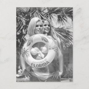 Florida Vintage Bikini Mädchen Foto Postkarte Reis