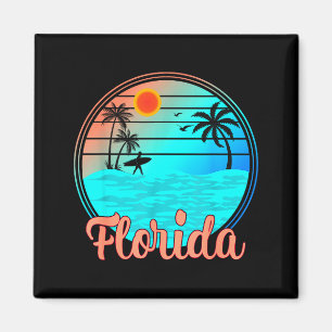 Florida Vintage-Palmbaum-Sonnenuntergang-tropische Magnet