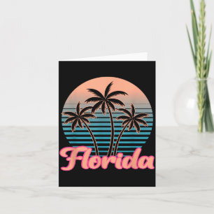 Florida Vintage Palmenbaum Sonnenuntergang Trocal Karte