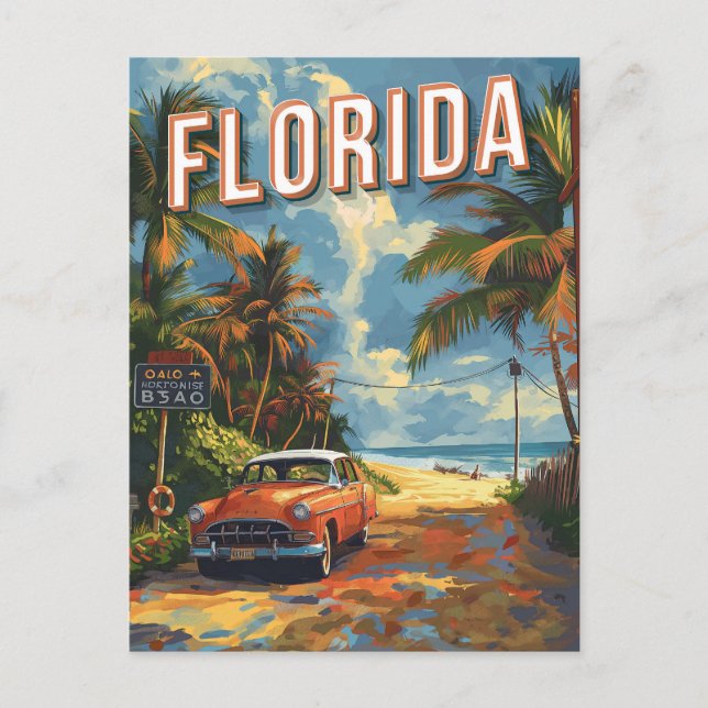 Florida Vintage Postkarte (Vorderseite)