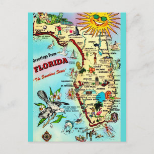 Florida Vintage Postkarte mit Rand