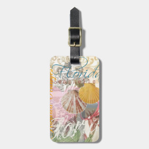 Florida Vintage Reise Strand Muschel Schalen Kunst Gepäckanhänger