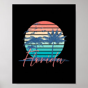 Florida Vintage Sommer Stimmung Strand Sonnenunter Poster