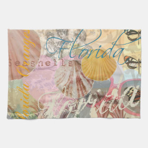 Florida Vintage Travel Beach Seashell Muschel Art Handtuch