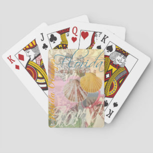 Florida Vintage Travel Beach Seashell Muschel Art Spielkarten