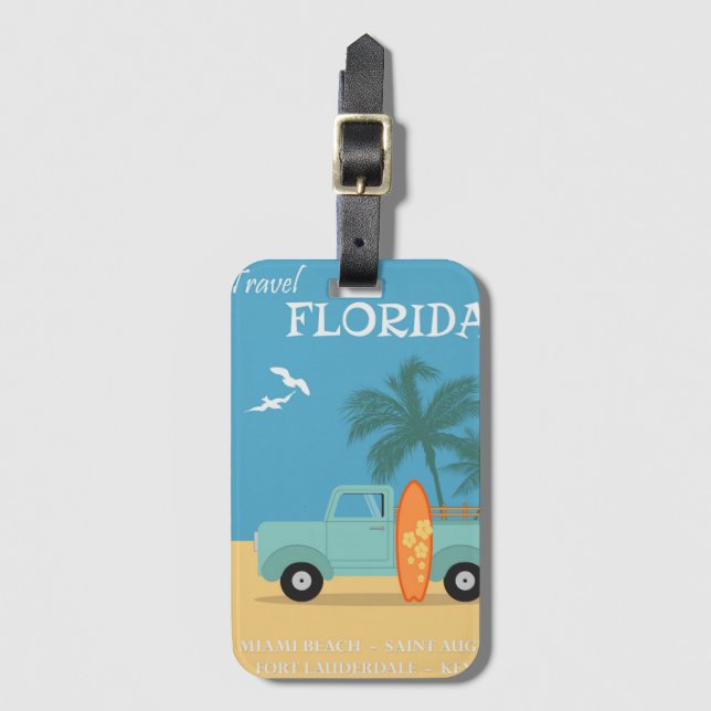 Florida Vintage Travel Gepäckanhänger (Vorderseite Vertikal)