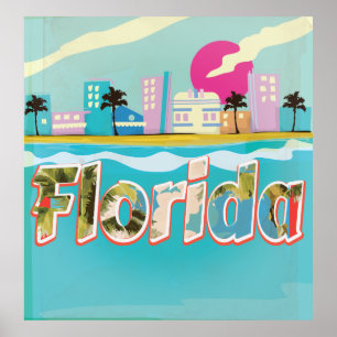 Florida Vintage Urlaubsposter Poster