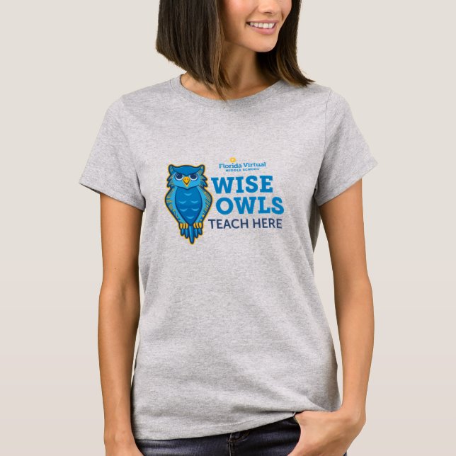 Florida Virtual Middle School Weise Eulen unterric T-Shirt (Vorderseite)