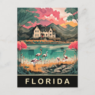 Florida, Vögel an der Küste, Wasserfarbenreise Postkarte