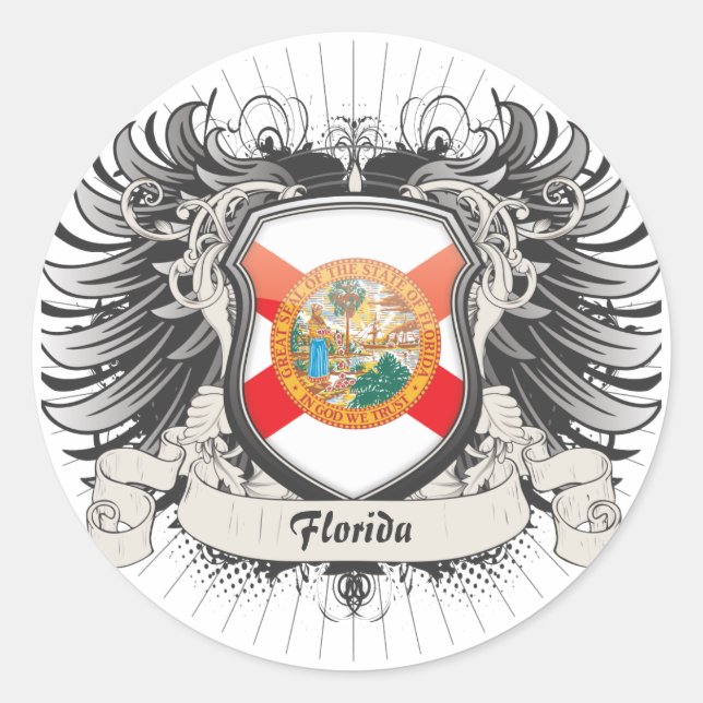Florida Wappen Runder Aufkleber (Vorderseite)