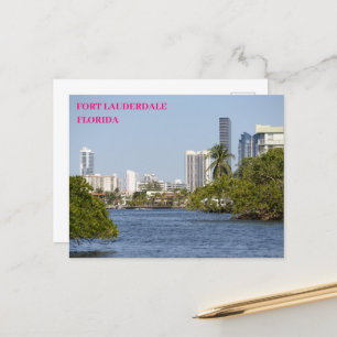 Florida Wasserweg bis Gebäude Fort Lauderdale Postkarte