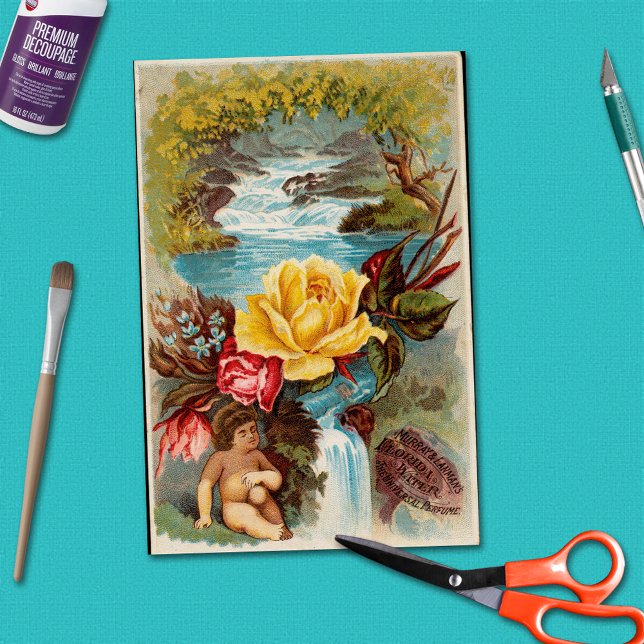 Florida Water Viktorianisch Ad-Trade-Card-Fahrzeug Seidenpapier (Von Creator hochgeladen)