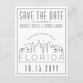 Florida Wedding | Skyline Save the Date Postkarte