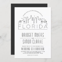 Florida Wedding | Stilisierte Skyline-Einladung