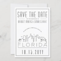 Florida Wedding | Stilisierte Skyline Save the Dat