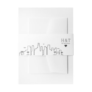 Florida Wedding Stylized Skyline Monogram Einladungsbanderole