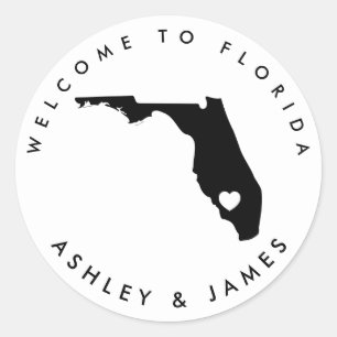 Florida Wedding Welcome Sticker für Leckerei Box B
