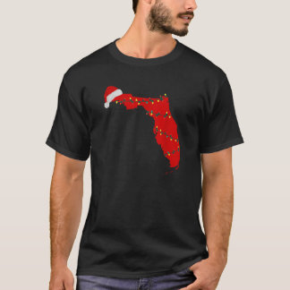 Florida Weihnachten Staat Karte Lights Weihnachtsm T-Shirt