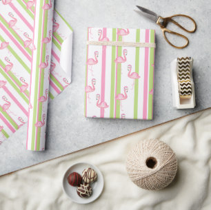Florida-Weihnachtsflamingo mit Santa-Hut Geschenkpapier