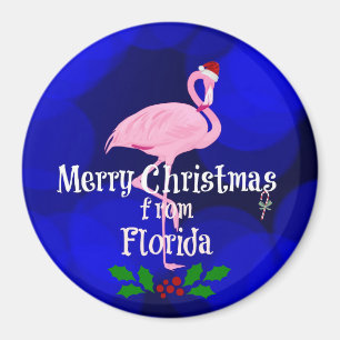 Florida Weihnachtsgrüße von Santa Flamingo Ma Magnet