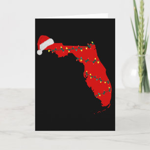 Florida Weihnachtsstaat Karte Lichter Santa Hut Tr