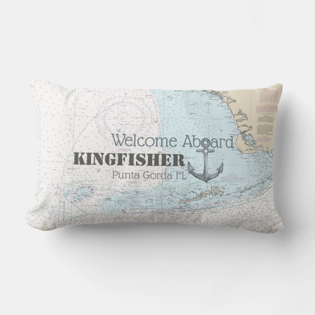 Florida Welcome Bard Boat Name Chart + Anker Kissen Für Draußen (Vorderseite)