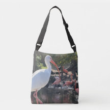 Florida-Wetlands Ibis und Flamingos-Tragetasche