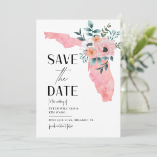 Florida Zielhochzeit Wasserfarbe Floral Save The Date