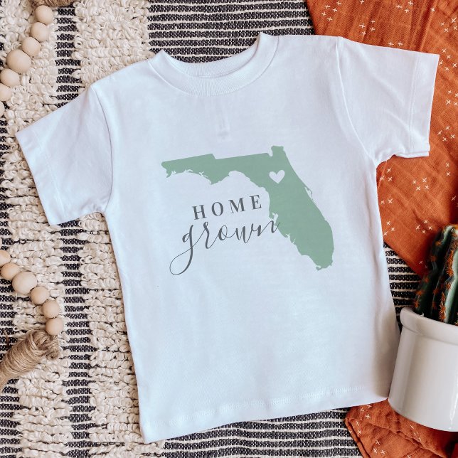 Florida Zuhause Grown | Staat-Karte bearbeiten Baby T-shirt (Von Creator hochgeladen)