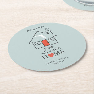 Florida Zuhause Sweet Zuhause Personalisiert Runder Pappuntersetzer