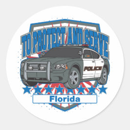 Florida zum Schutz und zur Bedienung von Polizeiwa Runder Aufkleber