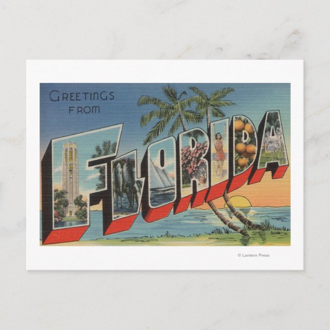 FloridaLarge Letter ScenesFlorida Postkarte (Vorderseite)
