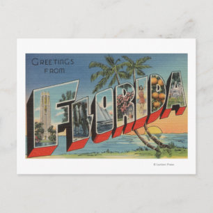 FloridaLarge Letter ScenesFlorida Postkarte