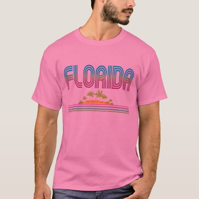 FLORIDARetro Neonpalmen T-Shirt (Vorderseite)