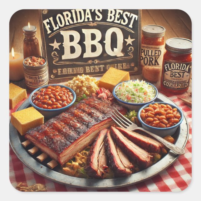 Floridas beste GRILLEN Quadratischer Aufkleber (Vorderseite)