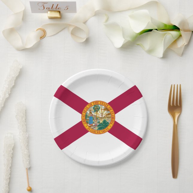 Floridian Flag, Flag of Florida Pappteller (Hochzeit)