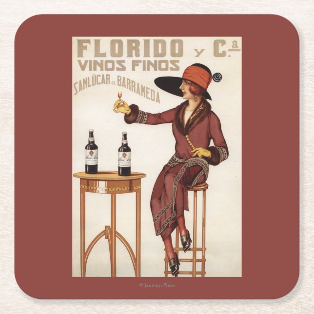 Florido Vinos Finos - Sanlucar de Barrameda Rechteckiger Pappuntersetzer (Vorderseite)