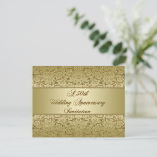 Florieren Golden 50. Hochzeitstag Einladung