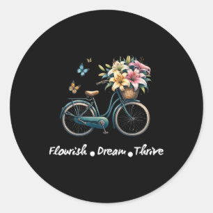 Florieren Traum Gedeihen Floral Fahrrad Subtil 864 Runder Aufkleber