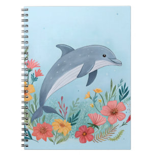 Floriger Delfin Notizblock