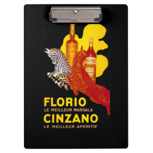 Florio Cinzano Vintage Poster Europa Klemmbrett