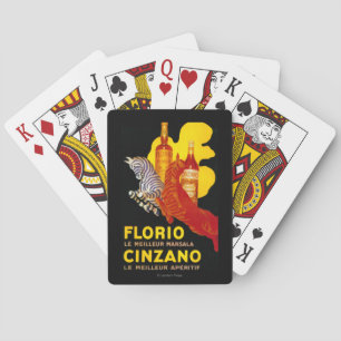 Florio Cinzano Vintage Poster Europa Spielkarten