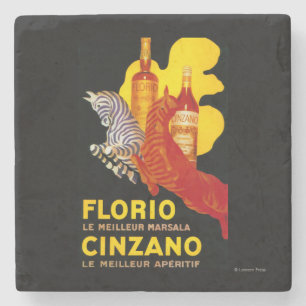 Florio Cinzano Vintage Poster Europa Steinuntersetzer