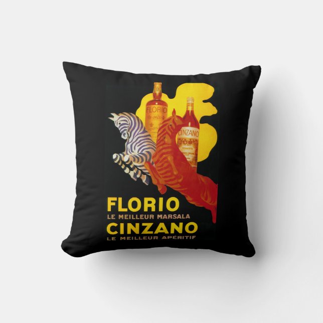 Florio Cinzano Vintages PosterEurope Kissen (Vorderseite)