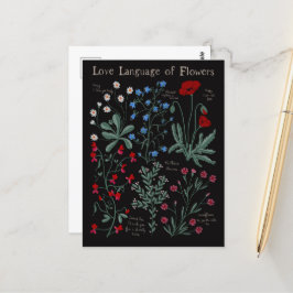 Floriograpy Liebe Sprache der Blume botanisch Postkarte