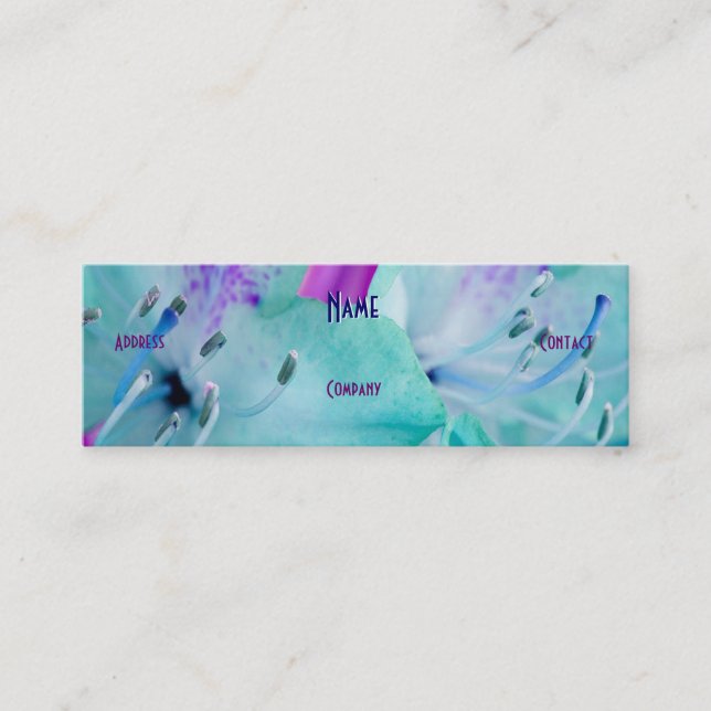 Florist - Blue Floral Mini Visitenkarte (Vorderseite)
