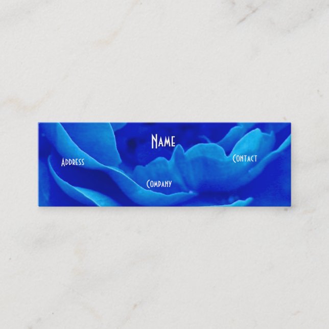 Florist - Blue Pink Rose Mini Visitenkarte (Vorderseite)