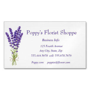 Florist Blume Lavender Pflanze Shop Visitenkarte Magnetische Visitenkarte
