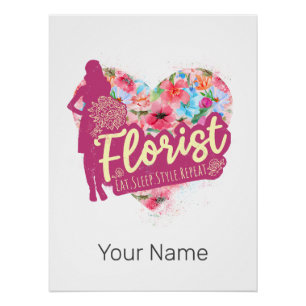 Florist Blumen Mit Herz Vintage-Gartendesign Poster