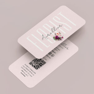 Florist Botanist Ästhetik Pink Moderne Visitenkarte